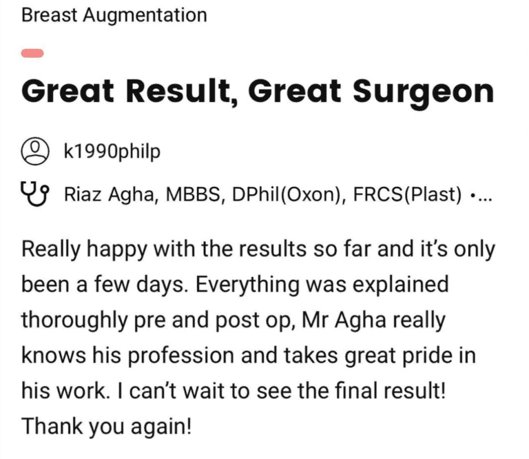 The Harley Clinic, London breast augmentation review