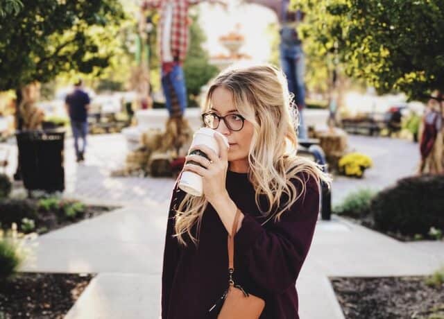 Woman drinking coffee